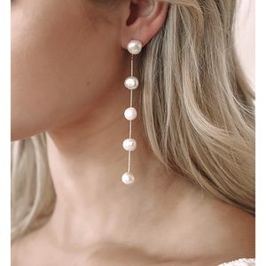 Lulus X Casa Clara Camilla Gold Pearl Earrings